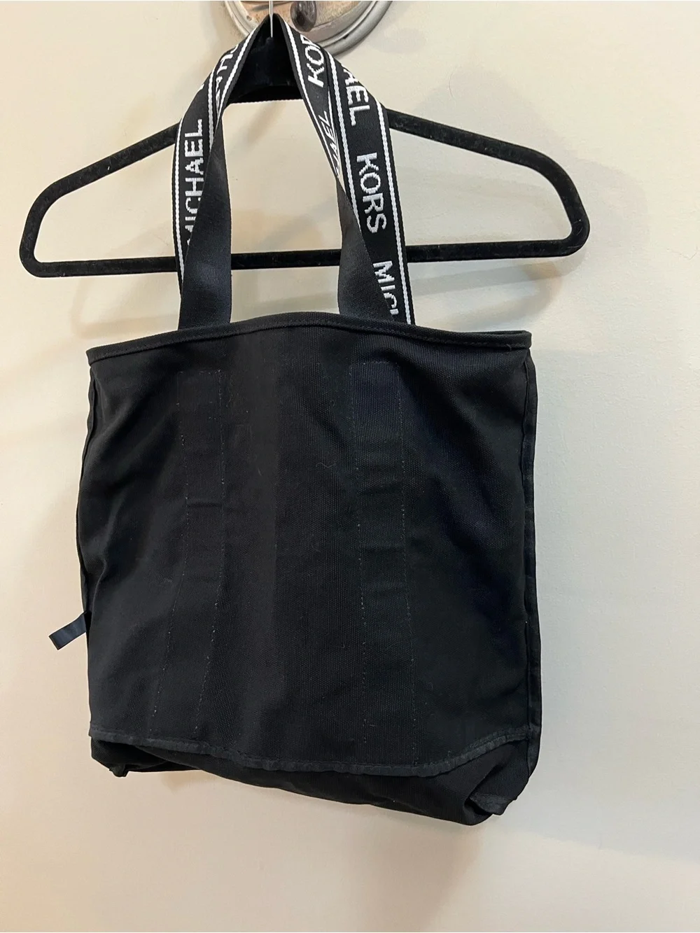 Michael Kors Black Canvas Logo Strap Overalls Bottoms Like New